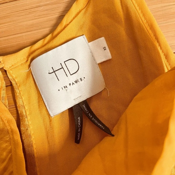 Anthropologie HD in Paris Yellow Tiered Midi Dress - size XS - Picture 3 of 6